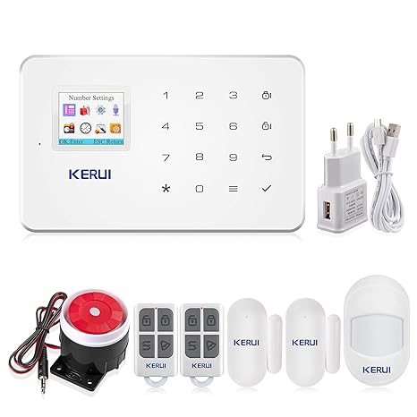 KERUI G18 gsm Sistema de Alarma Seguridad Casa por Call/SMS/App, Kits Alarma Antirrobo Inalámbrico DIY con Mini Detector/Sensor Movimiento de Alarma ...