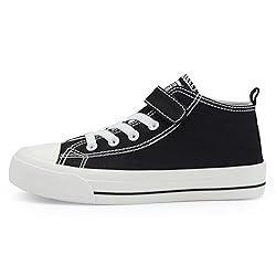 Fefoe Toddler Boys Black Canvas Walking Shoes Kids