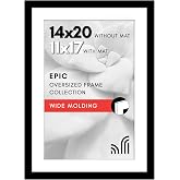 Americanflat 14x20 Poster Frame - Matted to 11x17 - Engineered Wood - Black | Polished plexiglass front, hangs vertical or horizontal, sawtooth hangers included, secure turn-tab backing