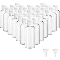30 Pcs 2 oz Clear Plastic Empty Bottles, Travel Size Bottles with Flip Cap Small Bottles for Liquids Toiletries Shampoo Lotio