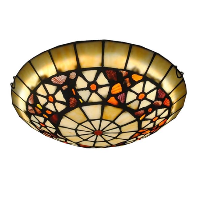 Yjmgrowing LED Tiffany Style Ceiling Lamps for Bedrooms, Flush Mount