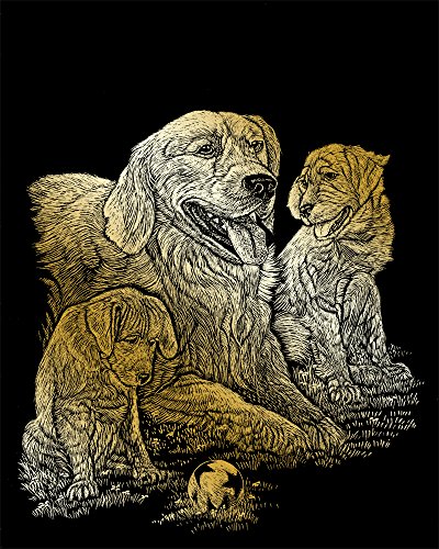Royal Brush GOLFOIL-11  Gold Foil Engraving Art Kit, 8 by 10-Inch, Golden Retriever and Puppies