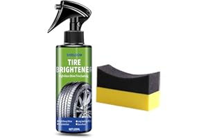 SHIELDOM Tire Shine Spray Tire Dressing Tire Brightener Tire Coating with Applicator Pad High Gloss Tire Black Tireshine for Cars, Trucks, Rvs, Motorcycles, Bikes - Easy to Apply - 3.4oz/100ml