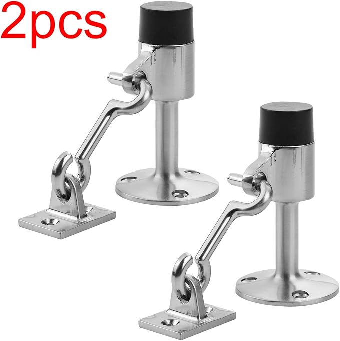Modern Door Stopper with Hook, Stainless Steel Door Stop