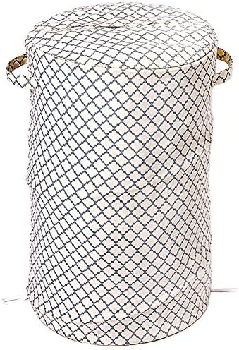 SEAPED Canvas Fabric Collapsible Laundry Basket Dirty Clothes Hamper Closet for College Dorms, Kids Room &amp; Bathroom (Blue)
