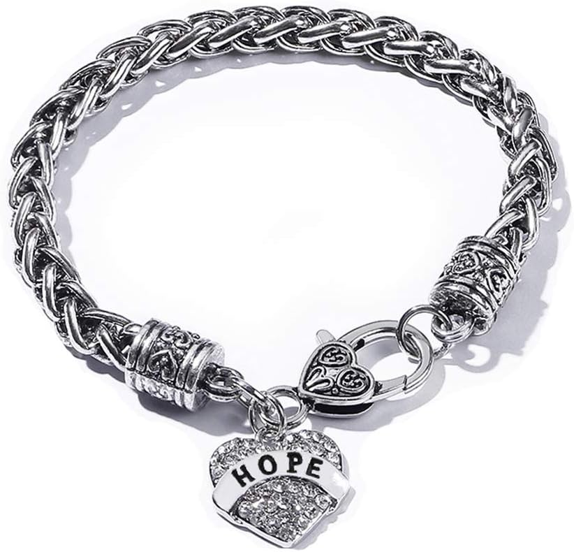 BANCHELLE Heart-Shaped Letter Bracelet for Women Girl Silver Jewelry