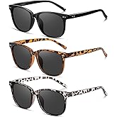 Wzerry 3 Pack Polarized Sunglasses for Women - Trendy Glasses Big Frame Style Lightweight with UV400 Protection Lens