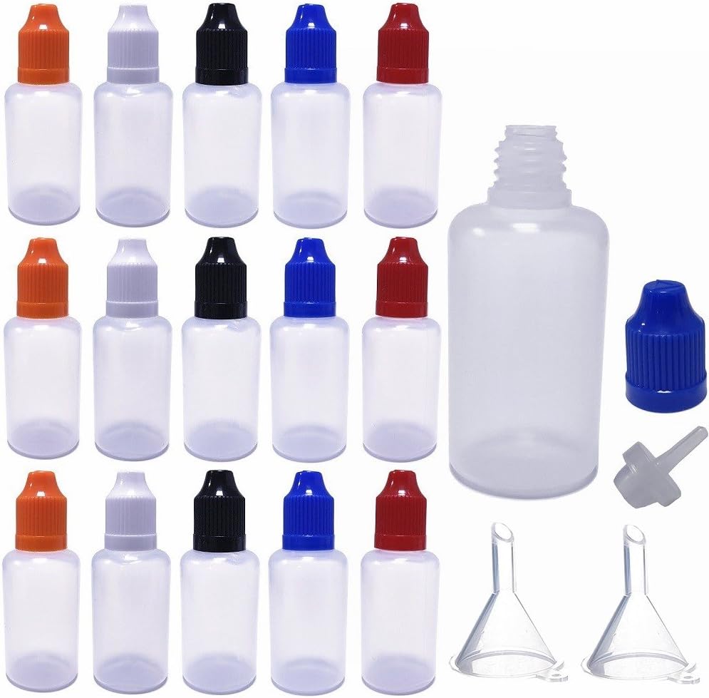 (30 Pack, 20ml) LDPE Dropper Bottle Funnel Eliquid Applicator Squeeze Dropping Bottle with Thin Tip: Home Improvement