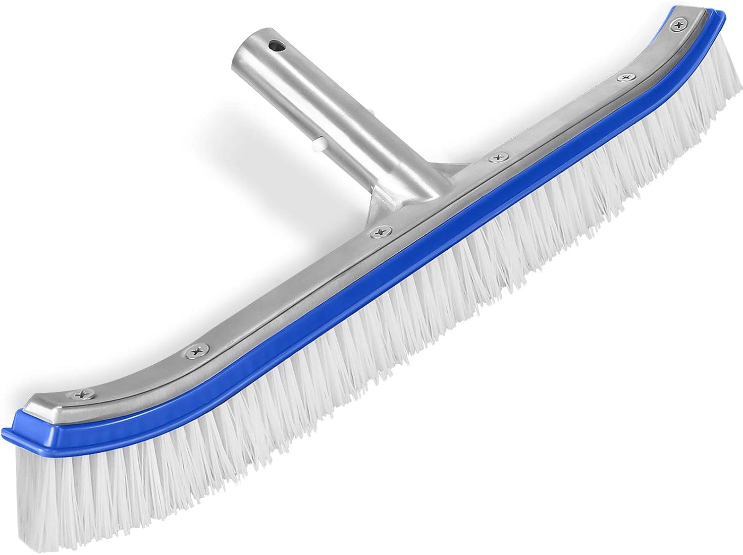 Aiglam Pool Brush, Swimming Pool Wall & Tile Brush 18" Aluminium Swimming Pool Cleaning Pole Brush Head Replacement Brush with EZ Clip & Nylon Bristles for Walls Tiles Floors(Pole not Included): Kitchen & Dining