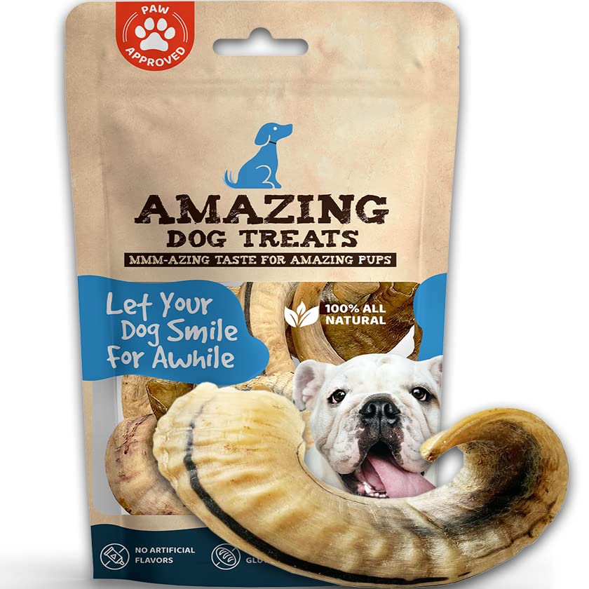 Lamb Horn (2 Count Full Size) Lamb Horn Antler Dog Chews Horn Bones