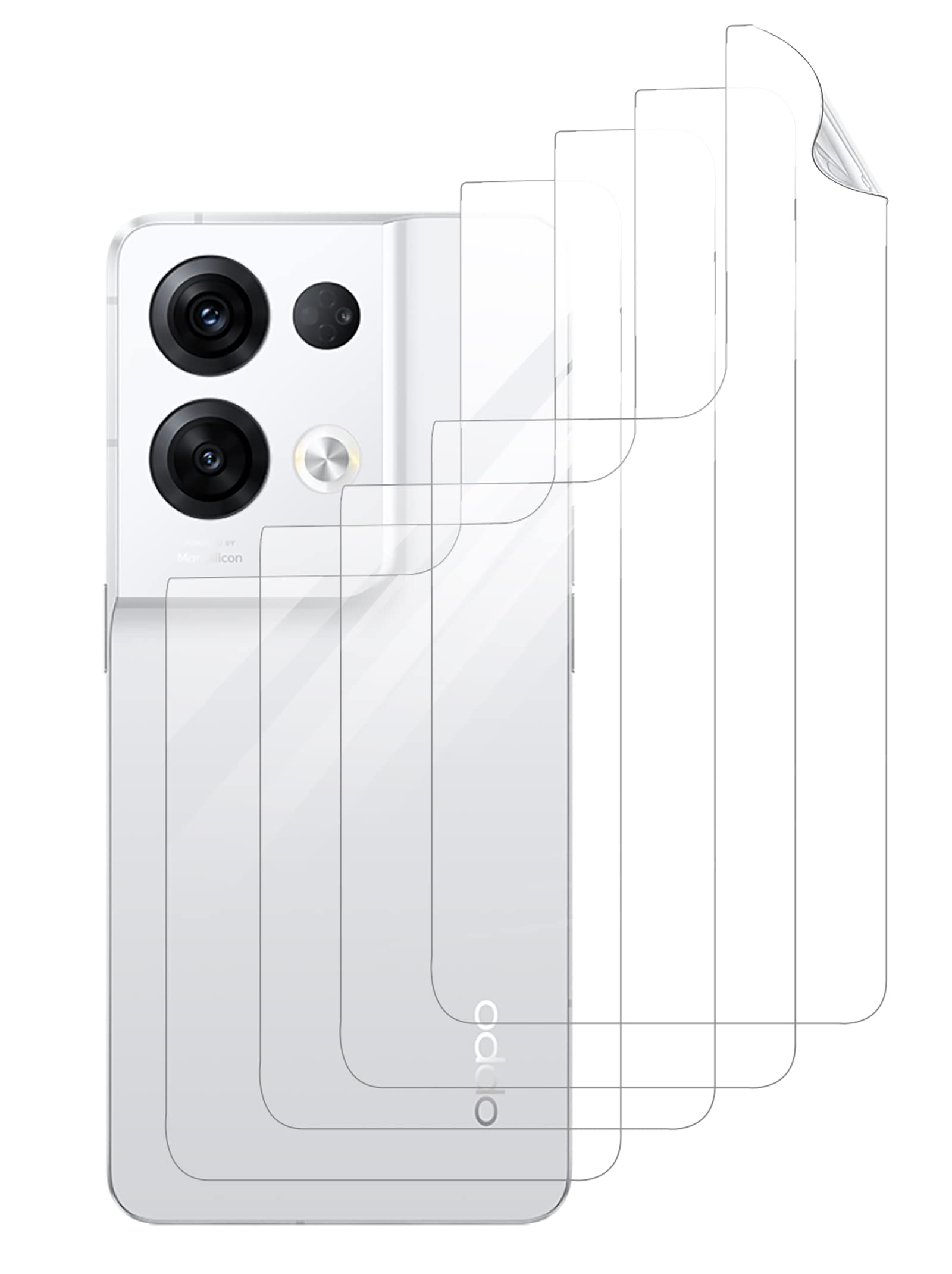 GIOPUEY [4 Pack Back Protector Compatible with OPPO RENO 8 Pro 5G, Flexible TPU, Ultra Thin, Scratch Resistant, Case Friendly, Back Protector Film for OPPO RENO 8 Pro 5G - Transparent