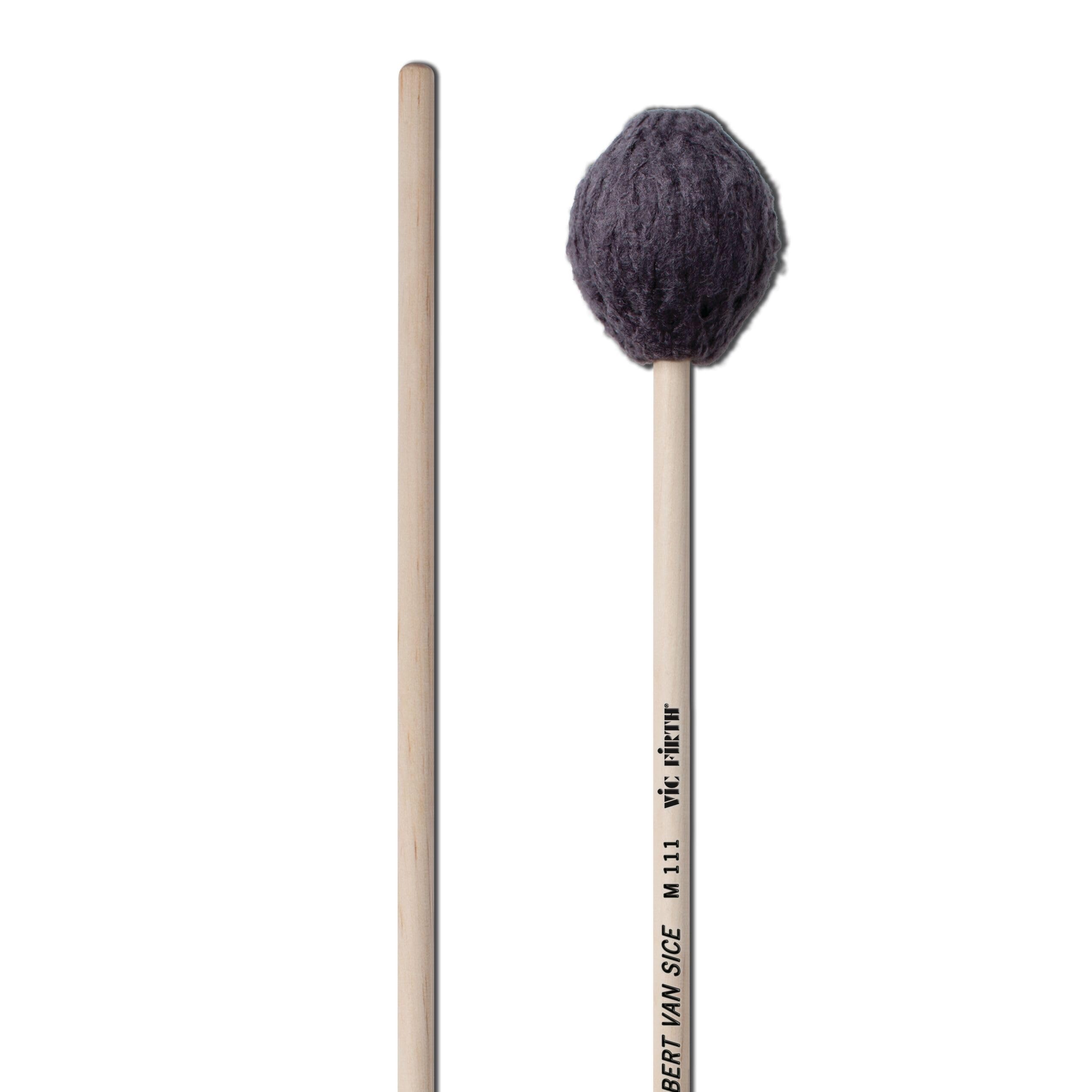 Vic FIrth - Signature Series Marimba Mallets - M111 - Robert Van Sice - Yarn - Very Soft - Charcoal Grey