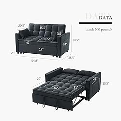 Eifizek 3-in-1 Convertible Sleeper Sofa Bed, Modern