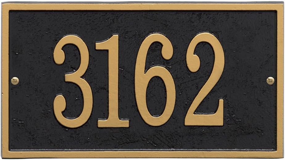 Plaques & Wall Art - WHITEHALL Custom Address Sign House Numbers for Outside Modern Address Signs for Houses Cast Metal Address Plaque, Rectangle 11