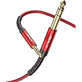 JSAUX Stereo-Audiokabel, 6,35-mm-Stecker auf 3,5-mm-Stecker, bidirektionales Stereo-Audiokabel, Klinkenstecker für Gitarre, i