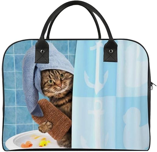 Amazon 旅行ハンドバッグ 猫 入浴 可愛い トラベルバッグ 手提げバッグ ジムバッグ キャリーオンバッグ 斜め掛け トートバッグ ボストン バッグ ビジネスバッグ 旅行バッグ スポーツバッグ ショルダバッグ 大容量 収納バッグ 通勤 修学 出張 Cxl ボストンバッグ