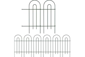 Amagabeli garden & home 32in(H)×20ft(L) Decorative Garden Fences and Borders for Dogs 14panels No Dig Metal Fence Panel Garden Edging Border Fence for Animal Barrier Fencing for Flower Bed Yard Green