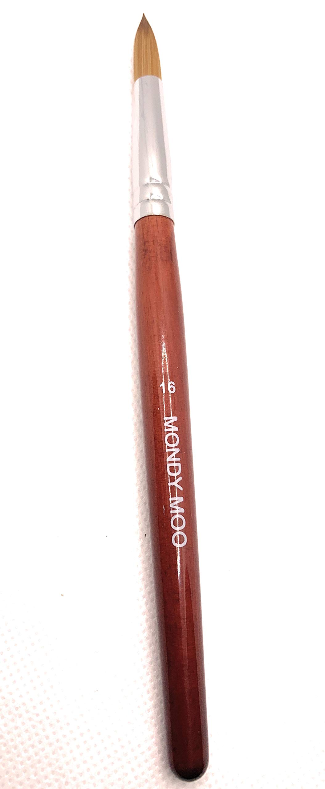 Kolinsky Sable Acrylic Nail Brush by Mondy Moo - Rosewood Pen Gel Nail Art Manicure Painting Tool (16#)