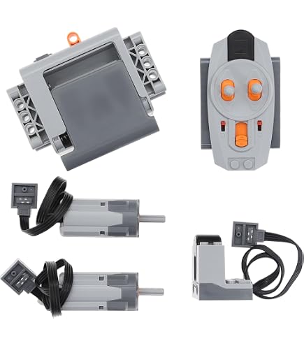 Cobers Ensemble de 5 pièces à fonction motorisée compatible avec les principales marques Technic-Parts Motor-Set récepteur IR télécommande boîtier de piles AA