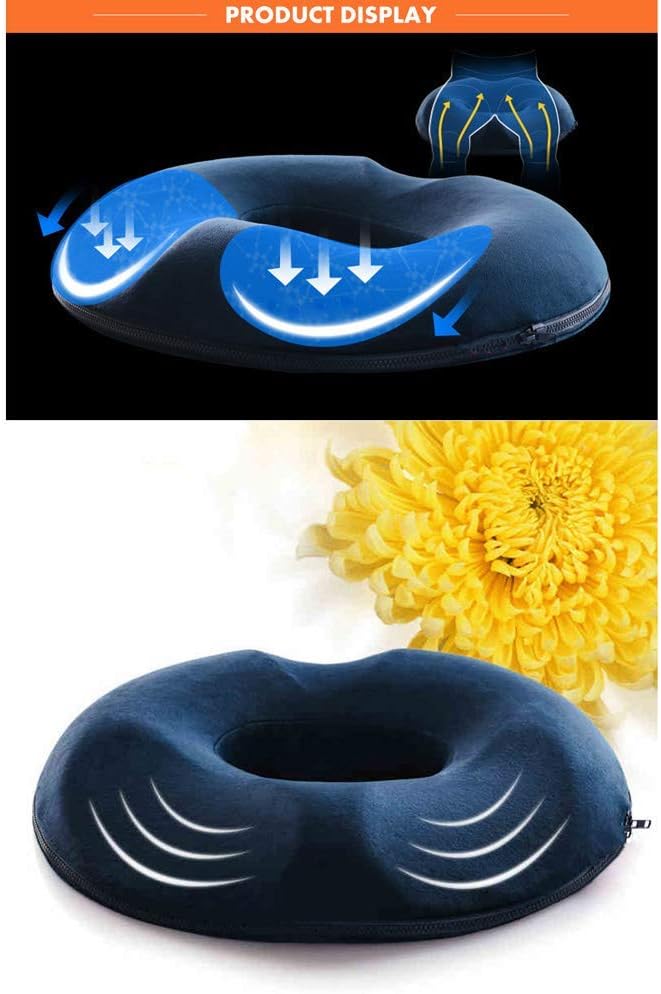 XHSP Donut Pillow Seat Cushion Memory Foam Pillow | Pain Relief for Hemorrhoid, Pregnancy Post Natal, Surgery, Sciatica and Relieves Tailbone Pressure by Pillow Palace: Home & Kitchen