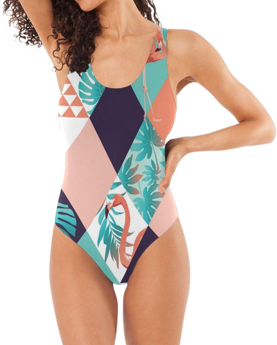 DXG1 Women 1 Peice Swimwear Classic Bodysuit U-Shape with Padded Summer Holiday