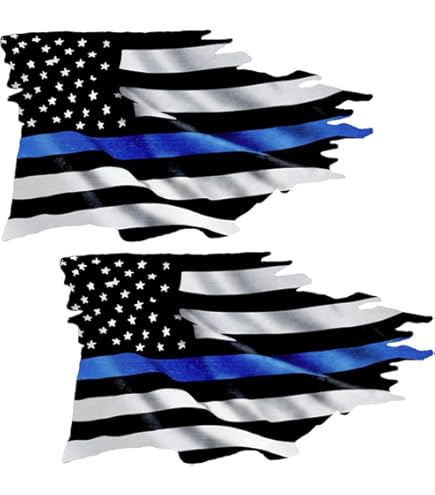 Thin Blue Line Reverse American Flag Car Magnet - 5x8 Inch, Support For Security & Officers - View #4