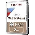 Toshiba N300 8TB NAS 3.5-Inch Internal Hard Drive - CMR SATA 6 GB/s 7200 RPM 256 MB Cache - HDWG480XZSTA, Silver
