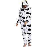Hundredmore Unisex Adult Animal Onesie Pajamas, Men Women Flannel Halloween Cosplay Costume