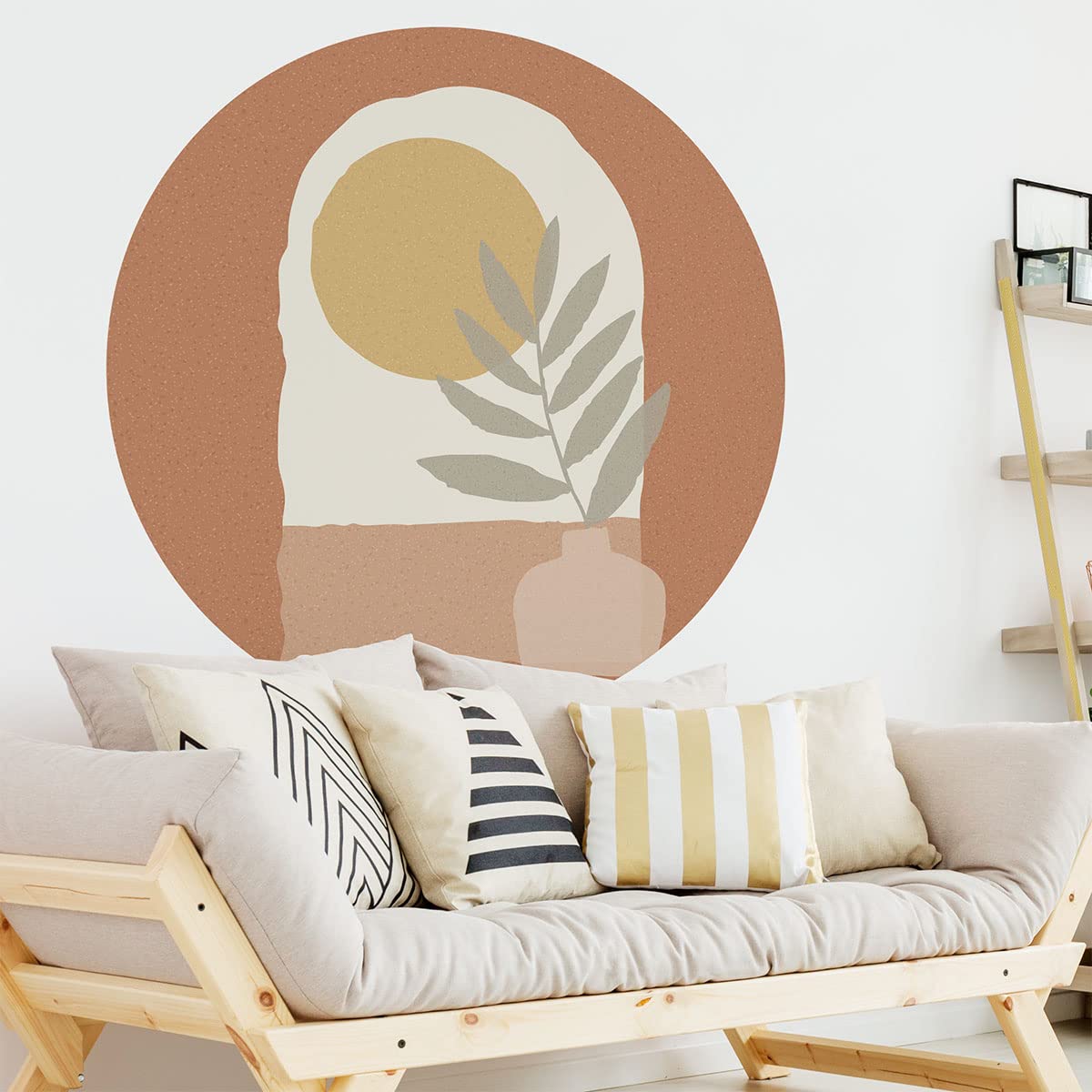 Ambiance Sticker Non-Woven Wallpaper Giant Frescoes Pre-Pasted Giornata Di Sole Astratta Decorative Label Height 60 x Length 60 cm