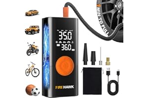 Firehawk Tire Inflator 6X Faster 1 MIN to Full Portable Air Compressor 150PSI Cordless Pump with 20000mAh Battery Digital Pre