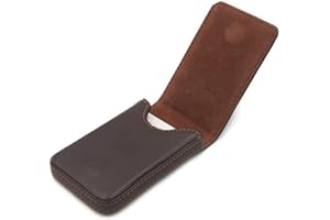 LEEHOOM Business Card Wallet PU Leather Business Card Case Pocket Business Name Card Holder with Magnetic Shut Credit Card ID Case/Wallet (Dark Coffee)