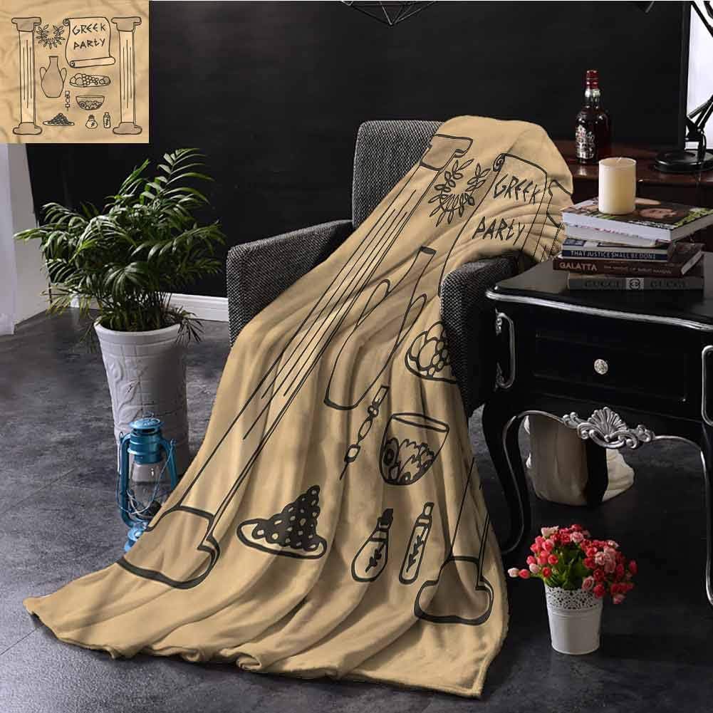 EDZEL Throw Blanket Greek Ancient Pillars Pots Cozy for Couch Sofa Bed Beach Travel 60x51 Inch