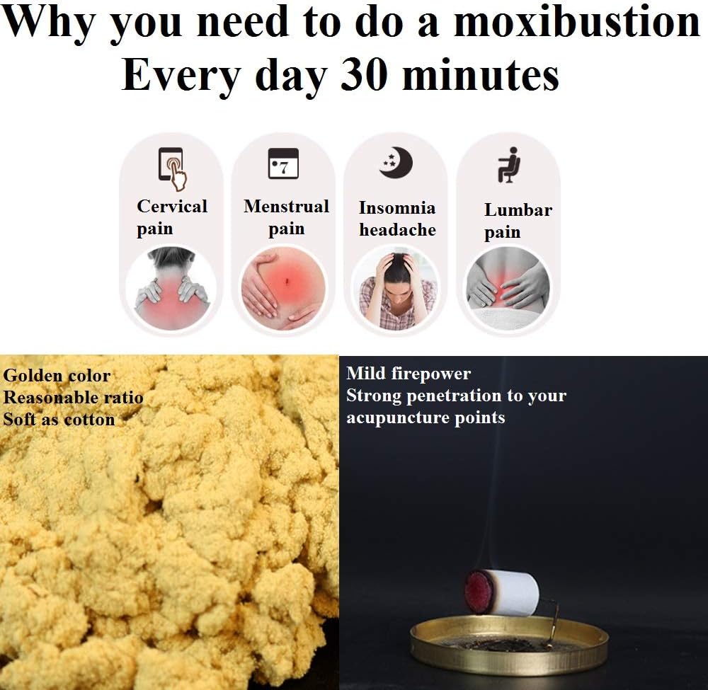 10-Years Purity 60:1 Ratio 54 Rolls Sticks Pure Moxa Sticks for Moxibustion, 10 Years, 54 x Moxibustion rolls only - Image 5