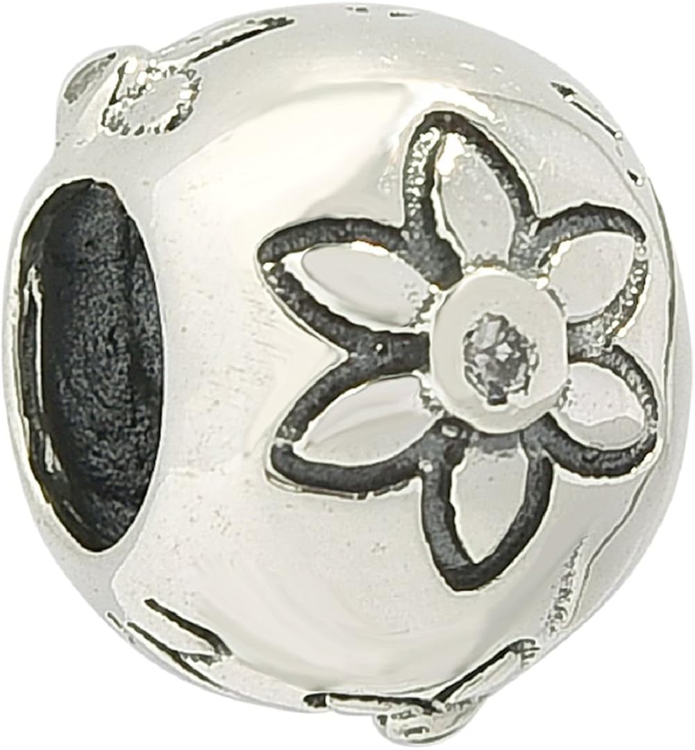 925 Sterling Silver Charms Sunflower Bead Fits Pandora Charms