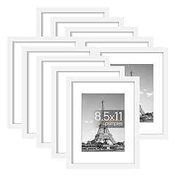 upsimples 8.5x11 Picture Frame Set of 10, Display