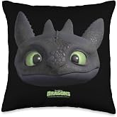DreamWorks Dragons Toothless Night Fury Big Face Costume 3D Throw Pillow