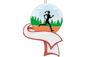 MAXORA Running Girl Christmas Ornament - Personalized Jogger Girl Ornament - Custom Running Ornament for Runner, Female Walker