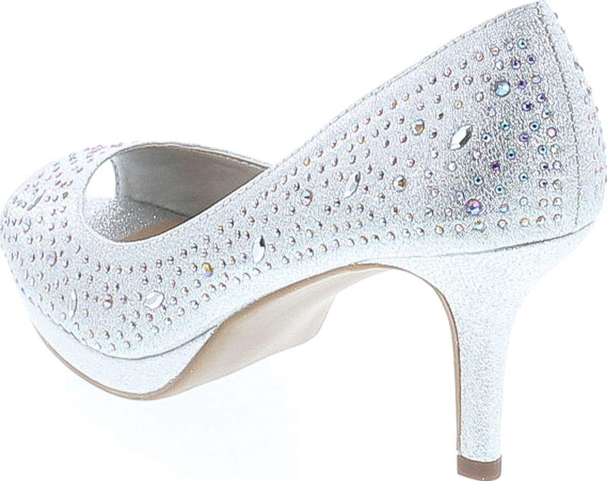 City Classified Comfort Soft Foam Peep Toe Glitter Rhinestones, High Heel Dress Pump - Image 4