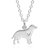 EnCharmed Love My Labrador Retriever Dog Charm Necklace for Women, Sterling Silver Dainty Handmade Necklace, Pet Lover Canine Memorial Pendant, Everyday Minimal Layering Jewelry, 18"