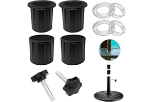 AQEENURA 8 Pieces Patio Umbrella Replacement Parts Kit Patio Table Umbrella Hole Ring Plug Cover and Cap Umbrella Stand Base Screw Umbrella Pole Cap (8PCS)