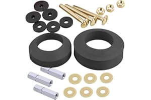 iFealClear Universal Toilet Tank to Bowl Gaskets with 3 Pack Hardware Replacements, Toilet Replacement Kit Inside Tank Fits Most 2-Inch/2.5-Inch Flush Valve Opening Toilet Tanks, 2 Pack