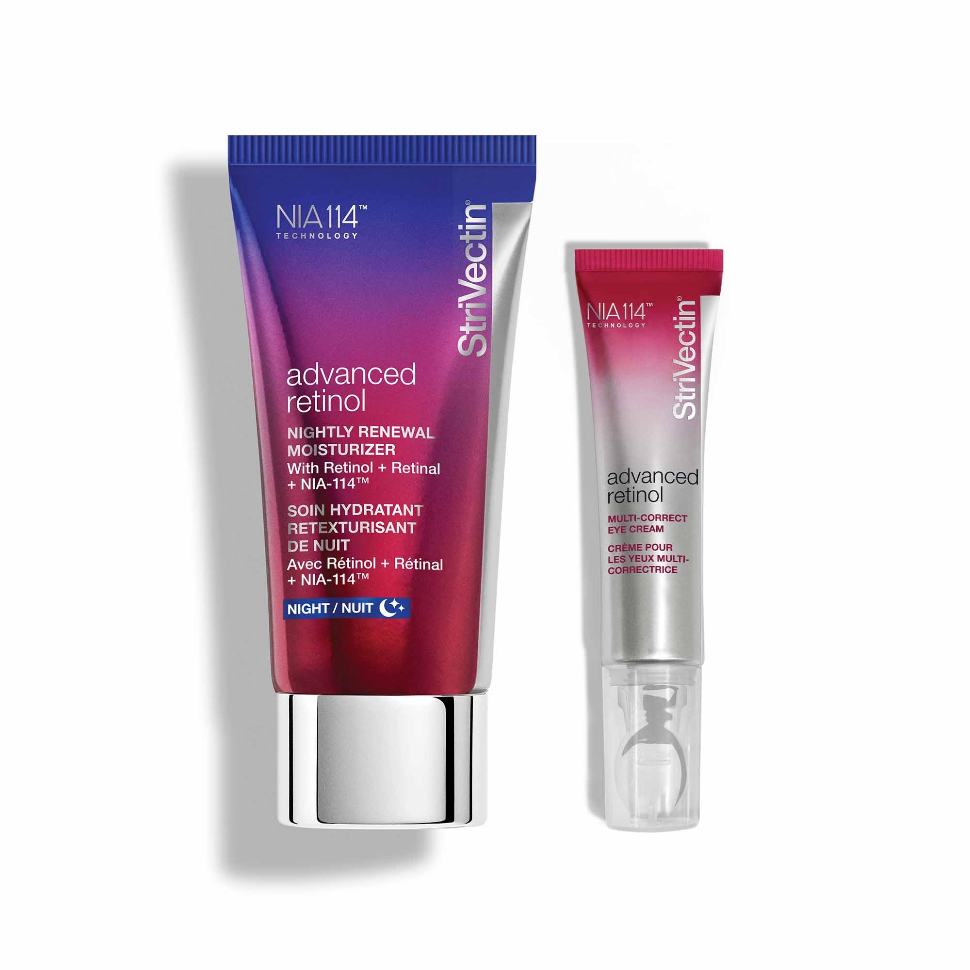 Photo 1 of StriVectin Advanced Retinol Discovery Kit with Retinol Night Moisturizer, 1 oz, Multi Correct Eye Cream 0.5 oz, 2 Piece Kit for Wrinkles and Fine Lines