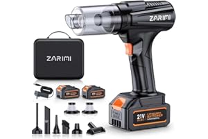 ZARIMI Cordless Handheld Car Vacuum Cleaner, 50,000Pa High-Power Rechargeable Dust Buster with 2 Batteries & Charger, 6-in-1 Portable Vacuum Cleaners for Home, Car, Pet Hair, Keyboard, Black