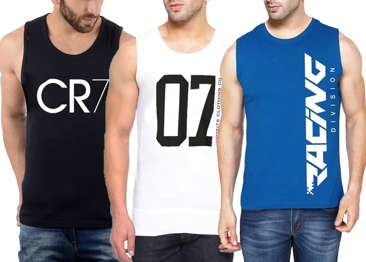 hotfits men's cotton sleeveless t-shirt