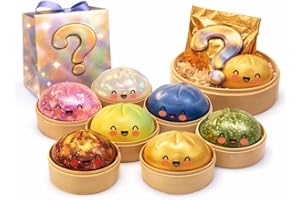 Glitter Dumpling Squishy - 2026 New Bun Squeeze Stress Relief Ball with Steamer Box (3pcs Mysterious)