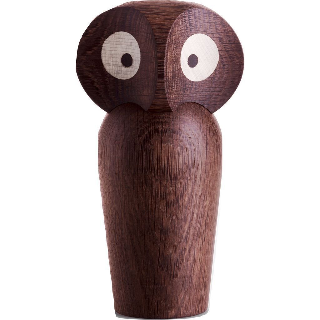 ArchitectMade Owl Wooden Figurine Large smoked oak/H 17cm