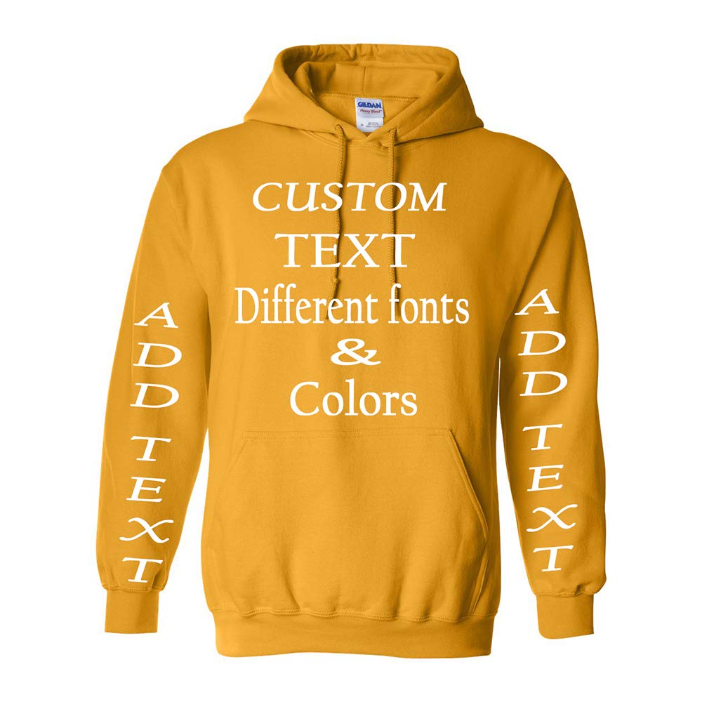 Personalized Custom Made Hoodie for Adult, Same Text On Both Sleeves, Custom Text, Design Your Own A