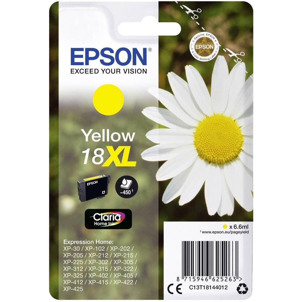 Epson 18XL Yellow Daisy High Yield Genuine, Claria Home Ink Cartridge, XL High Capacity — image 1