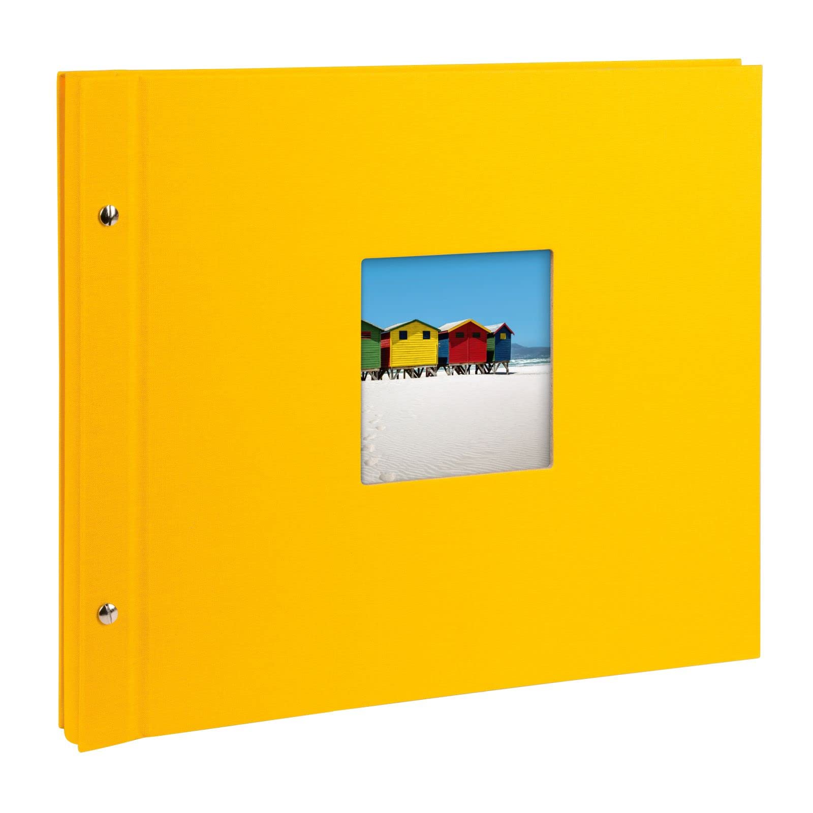 Goldbuch Photo Album Trend, Bella Vista, 39 x 31 cm, 40 Black Pages with Glassine Dividers, Extensible, Linen, yellow 28971 — image 1
