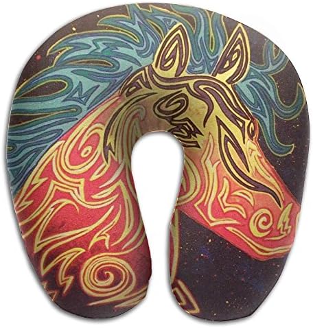 Horse Comfortable Lightweight Neck Pillow Therapeutic Memory Foam U-SHAPE For Girl Driving 100% Polyester